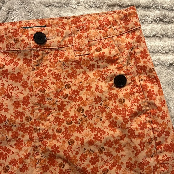 Retro Orange Floral Miniskirt Size 0 Pockets, Buttons, Wild Fable NEW 🧡🧡 - Picture 3 of 9